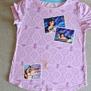 Lilac Aladdin Graphic Tee with Jasmine & Rajah